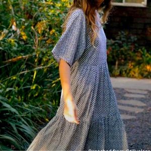 Christy Dawn block print Theo tiered dress small